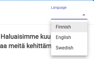Monikielinen asiakaspalautekysely.